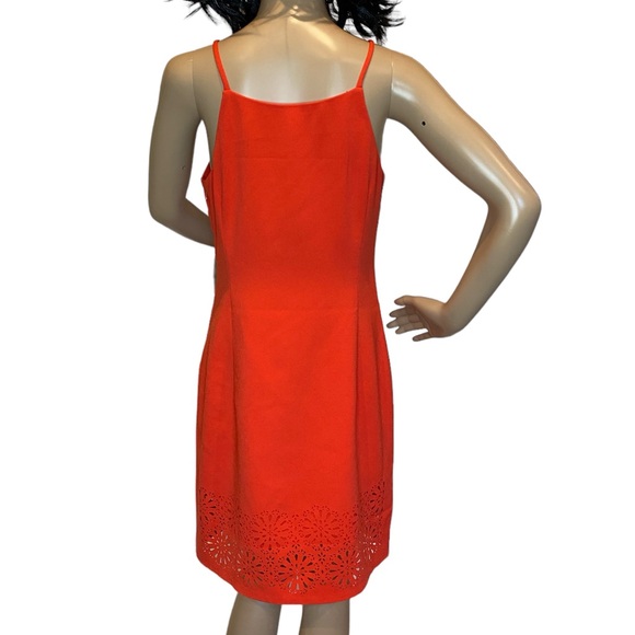 Banana Republic Knee Length Dress with Cutouts Spaghetti Straps Coral Size 4 EUC - Picture 5 of 6